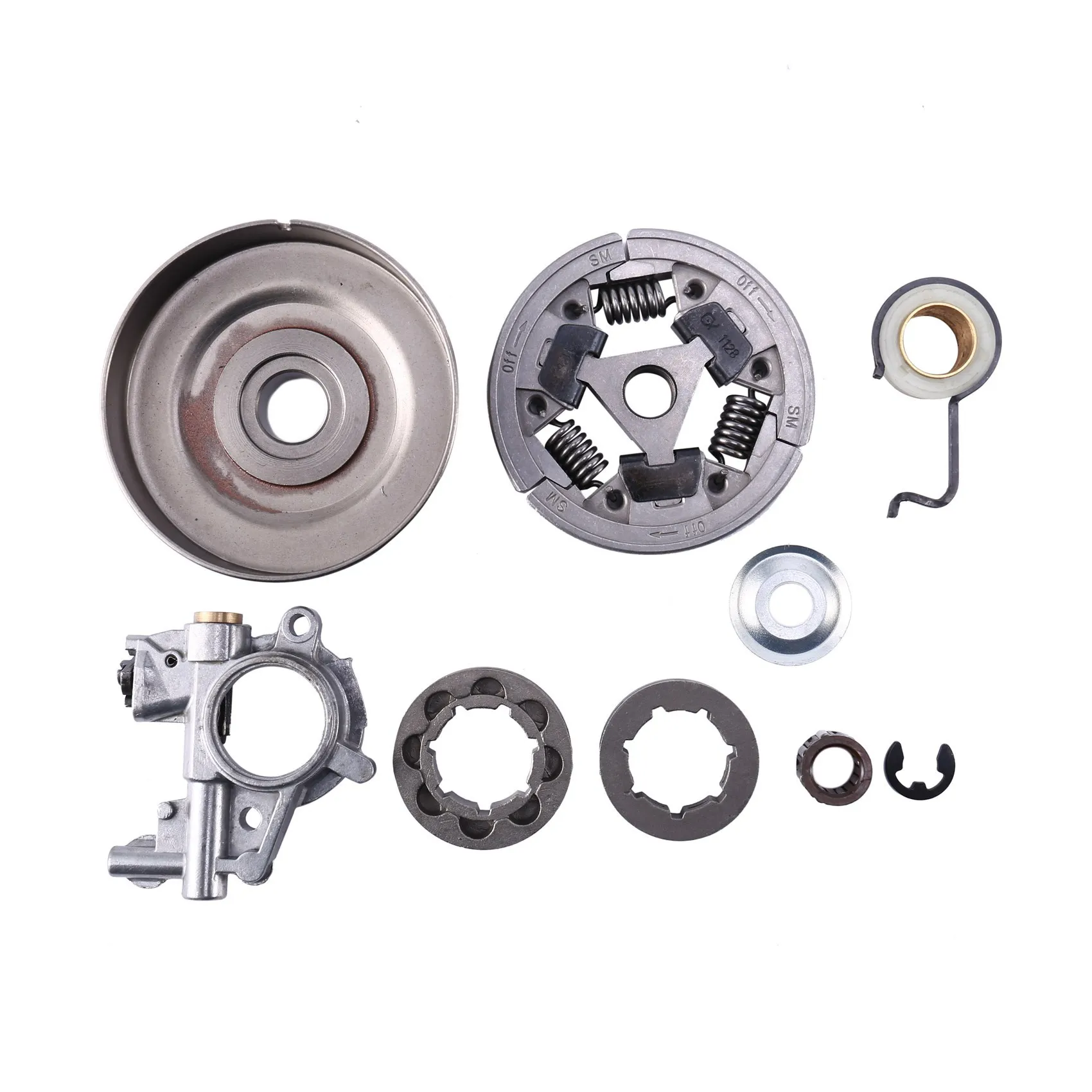 클러치 드럼 스프로킷 림 키트, Stihl MS361 MS 361 오일 펌프 웜 기어 체인톱 1128 007 1000,1128 160, 3/8 인치, 8T, 7T