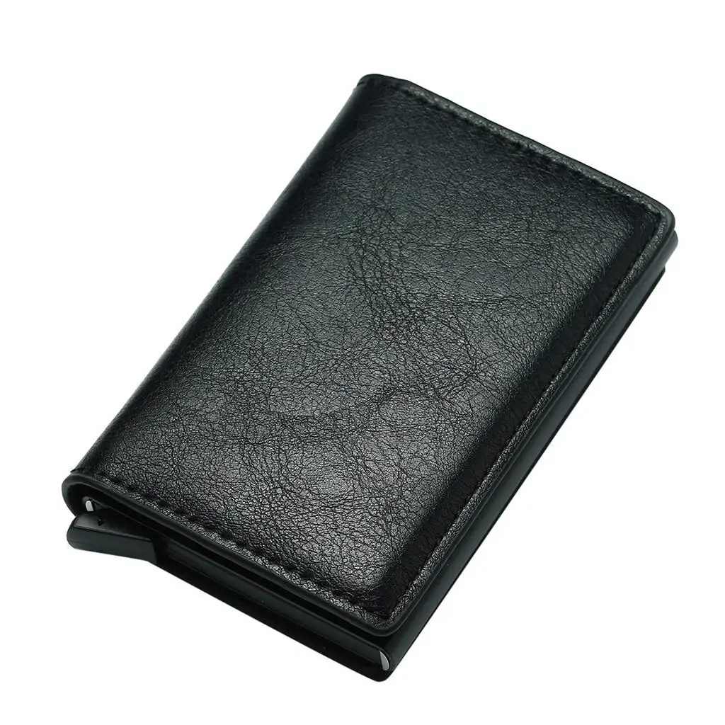 Card Wallet Holders Aluminum Metal Credit Business Mini Card Wallet Carbon Fiber Cardholder Man Women Smart Wallet Business Card Holder Rfid