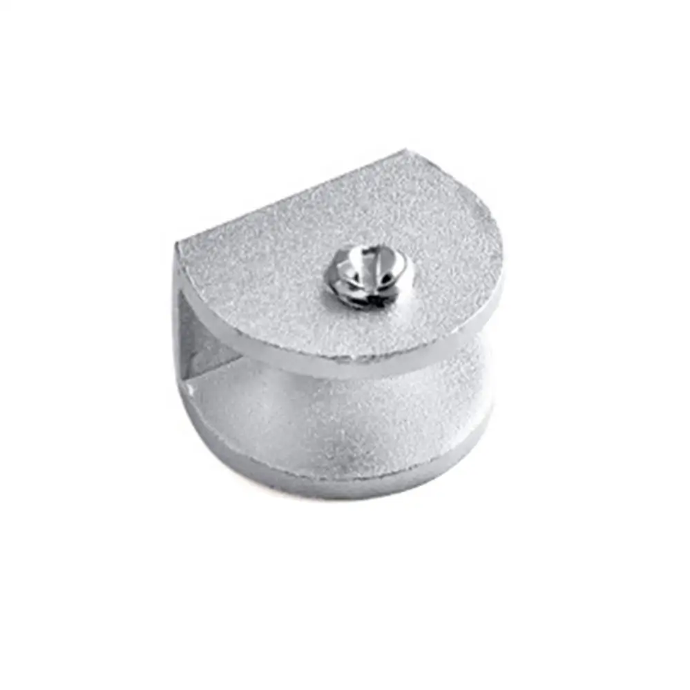 1 Piece Aluminum Alloy Semi-circular Glass Clip Glass Brackets Fixed Support Bracket Flat Back Mount Holder for Thick