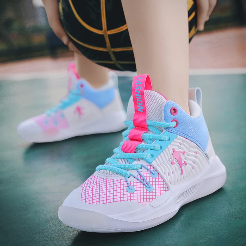 Brand Design Basketball Shoes For Kids Sneakers Comfort Cushion Boys Sport Sneakers Training Shoes Non-Slip Children\'s Sneakers