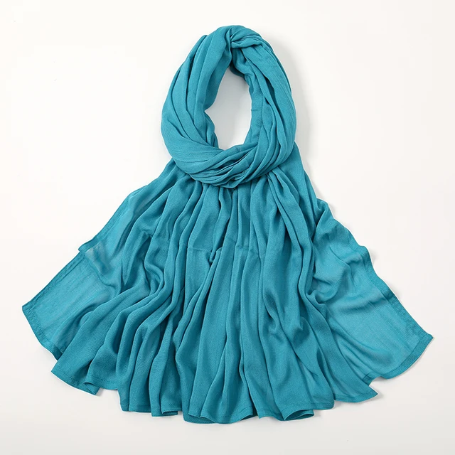 Nouveau grande taille solide rayonne Modal Hijab écharpe femmes musulman foulard enveloppes châle Femme Musulman bandeau islamique Turban 190*85 cm