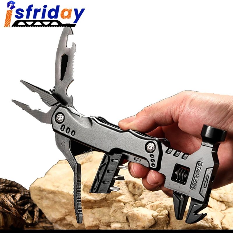 

Portable Multifunctional Pliers Stainless Steel Multitool Claw Hammer With Nylon Sheath For Outdoor Survival Camping Hunting