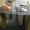 Round Stainless Steel Flap Flush Recessed Built-in Balance Swing Flap Lid Cover Trash Bin Garbage Can Kitchen Counter Top 4