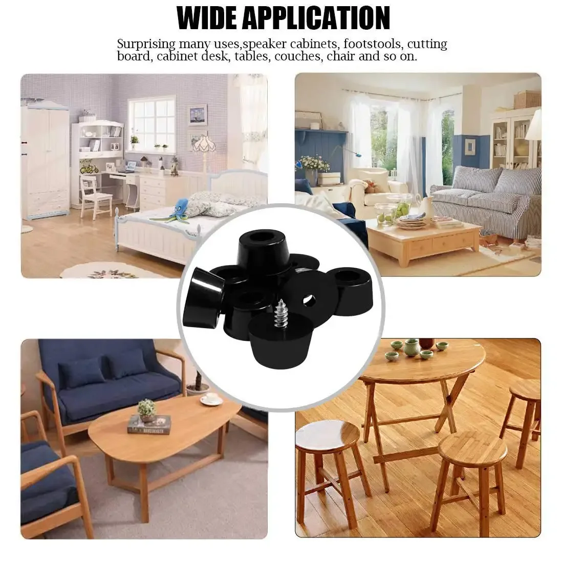8/80pcs 바닥 보호대 테이블 의자 다리 커버 고무 미끄럼 방지 기계 피트 충격 패드 가구 컵 가스켓 충격 보호