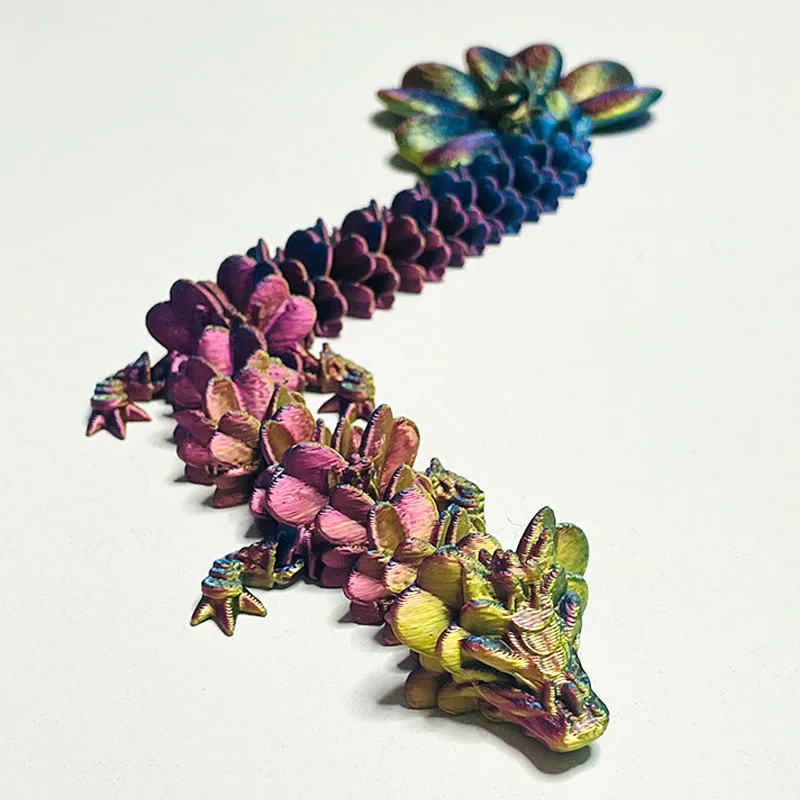 3D Printed Lucky Magic Dragon Movable Joint Fidget Toy Rotatable Articulated Office Desktop Ornament Adults Kid Toy Crafts Gifts