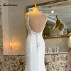 Lakshmigown Boho Mermaid Wedding Dress For Women Sexy Scoop Neck Spaghetti Straps Backless Customized Lace Appliques Bride Gown 4