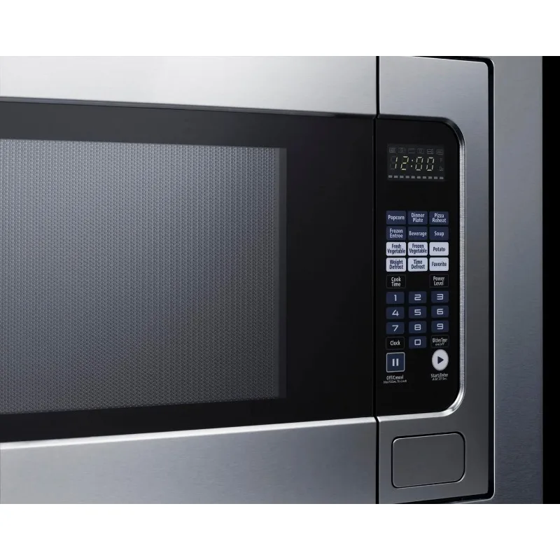 Summit 27” and 30" Built-In Microwave Oven Stainless Steel, 2.2 Cubic Feet, with Trim Kit Digital Control Panel, 1200W (30 Inch) 4