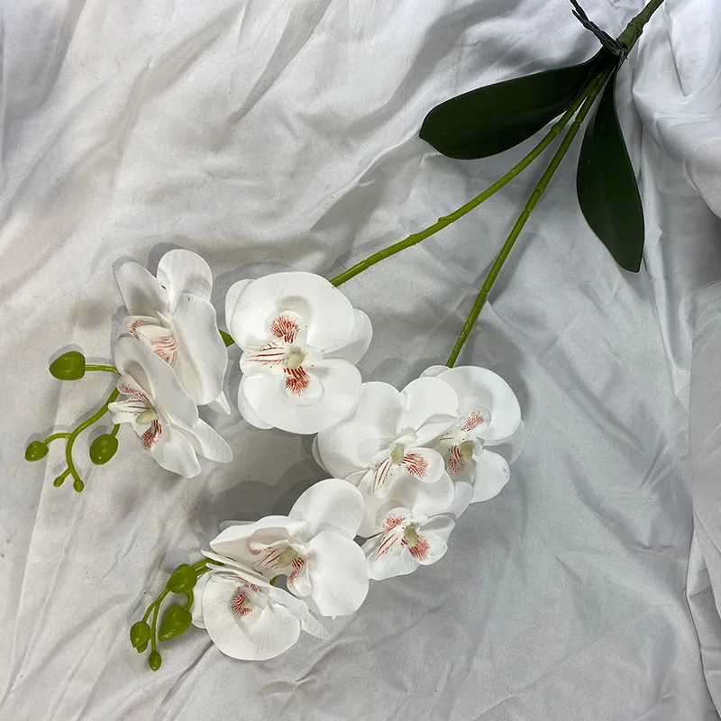Elegant Artificial Butterfly Orchid Arrangement with Real Touch Leaves for Home and Wedding Decor