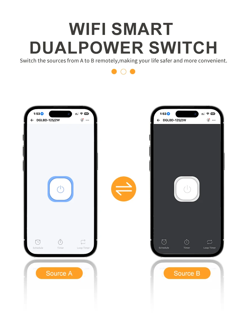 DIY GO eWelink 2P 4P WIFI Smart ATS Timer 220V Dual Power Automatic Transfer Wahlschalter Unterbrechungsfreie Fernbedienung 125A – Detail 4