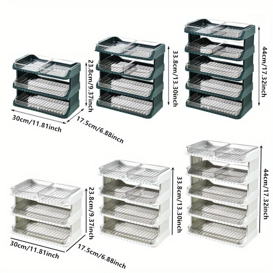 3/4/5pcs Pull-out kitchen dining pan Multi-functional storage layered large dish tray holder Hot pot side dishes 2