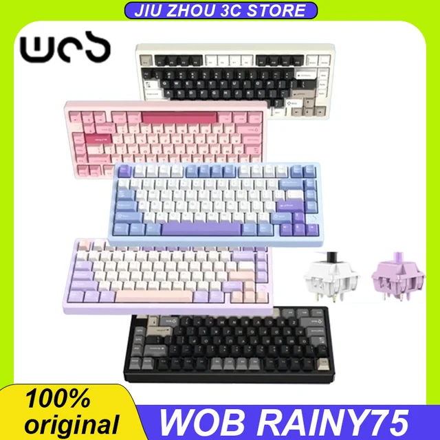 Wob Rainy75 Mechanical Keyboard Aluminum Alloy Three Mode 