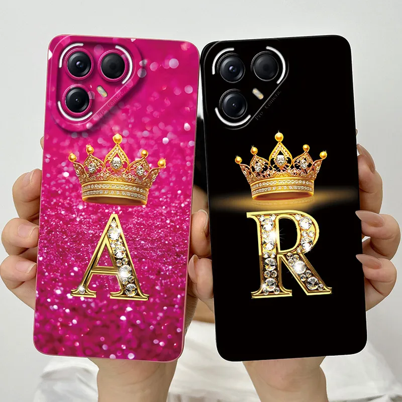 Luxury Crown Letter Silicone Soft Phone Case - Shockproof Back Cover