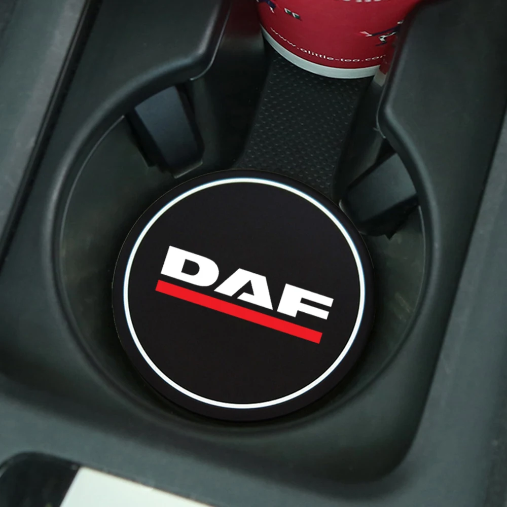 2Pcs Car Coasters Water Cup Slots Non-Slip Mat Waterproof Water Cup Mat Drink Pad For DAF XF 95 105 CF LF VAN Car accessories cup holder coasters car coaster pads