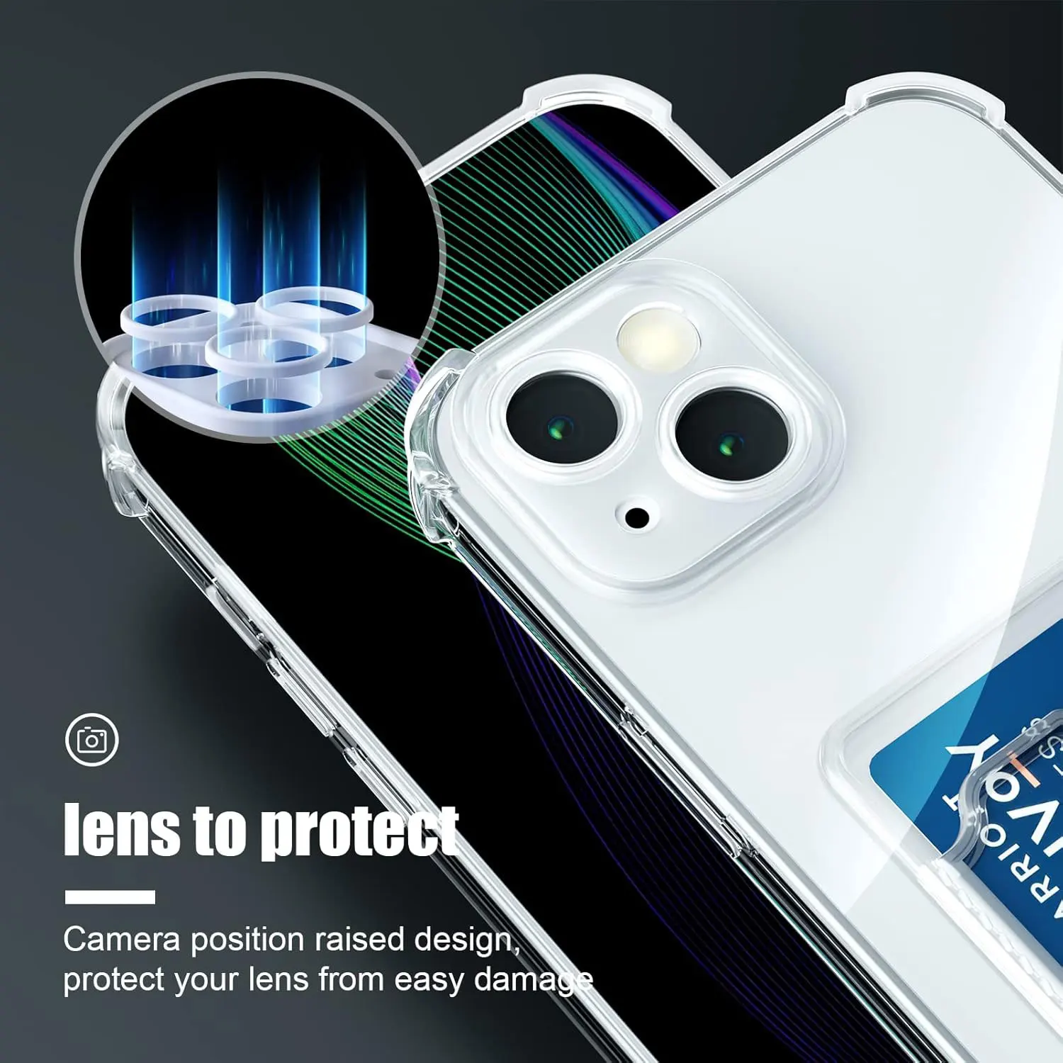 Case for iPhone 17 16 15 Pro Max Clear Cover Soft TPU Wallet Bag with Card Slot Shockproof For iphone 17 Air 14 Plus 13 12 11 3