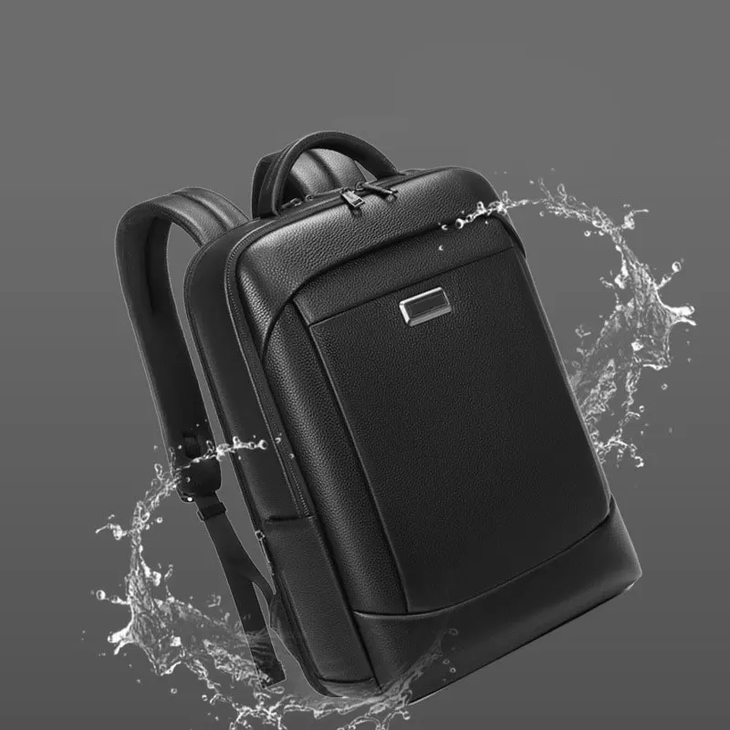 High-end 17 Inch Laptop Bag Men Business Travel Genuine Leather Capacity Backpack Quality Luggage Large Size Designer Handbag 6