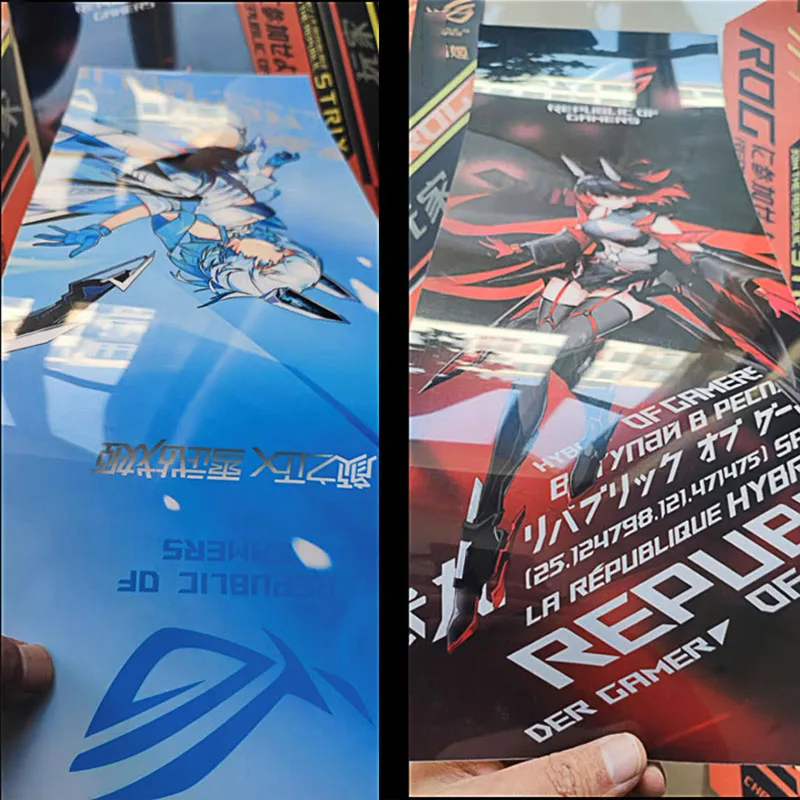 Diy Quadro Adesivos para Asus Gx601 Case Mod Helios Chassis Anime Stricker Front Coverrog Gaming Cabinet Acessórios Decorativos - Imagem 5