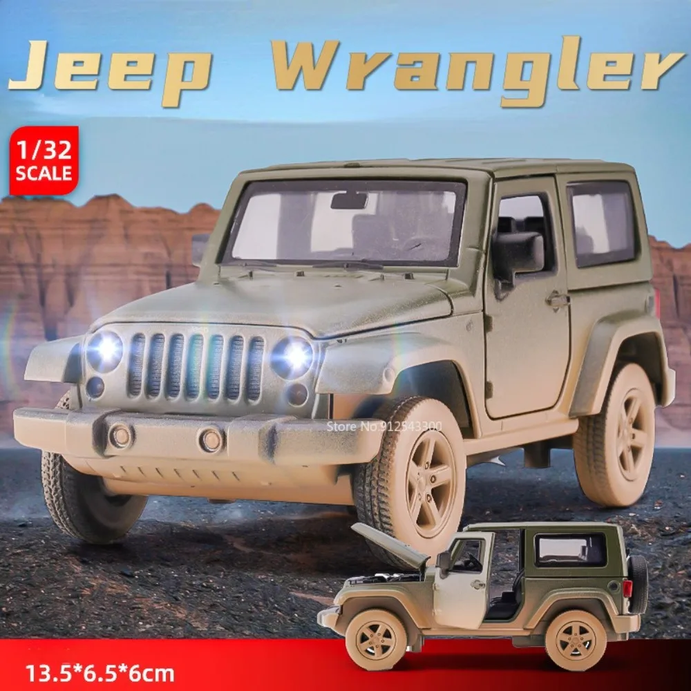 

Коллекция 1/32 года, модель автомобиля Jeep Wrangler из сплава, модель модели внедорожника под давлением со звуком, игрушки для мальчиков