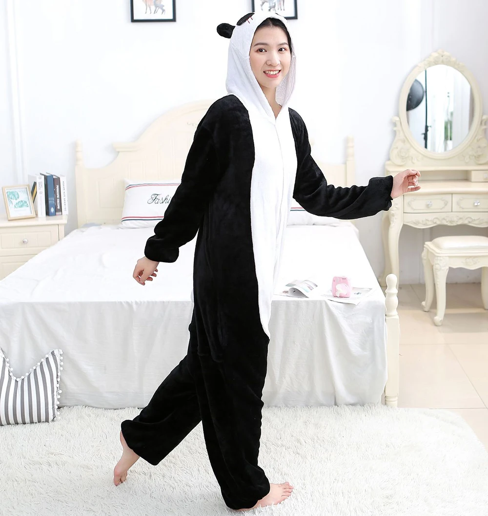 Kigurumi Panda One Piece Pajamas Family Matching Outfits Unisex Cute Animal Jumpsuit Christmas Halloween Adult Cosplay Costumes