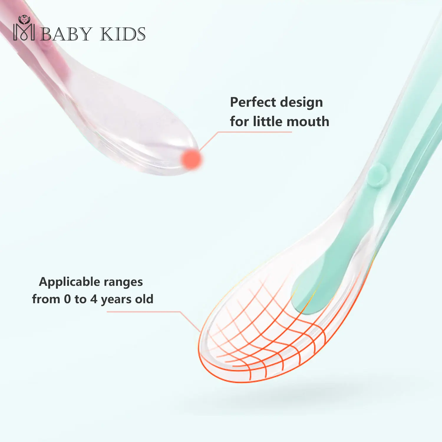 Baby Silicone Soft Spoon for Training Feeding Children Infants