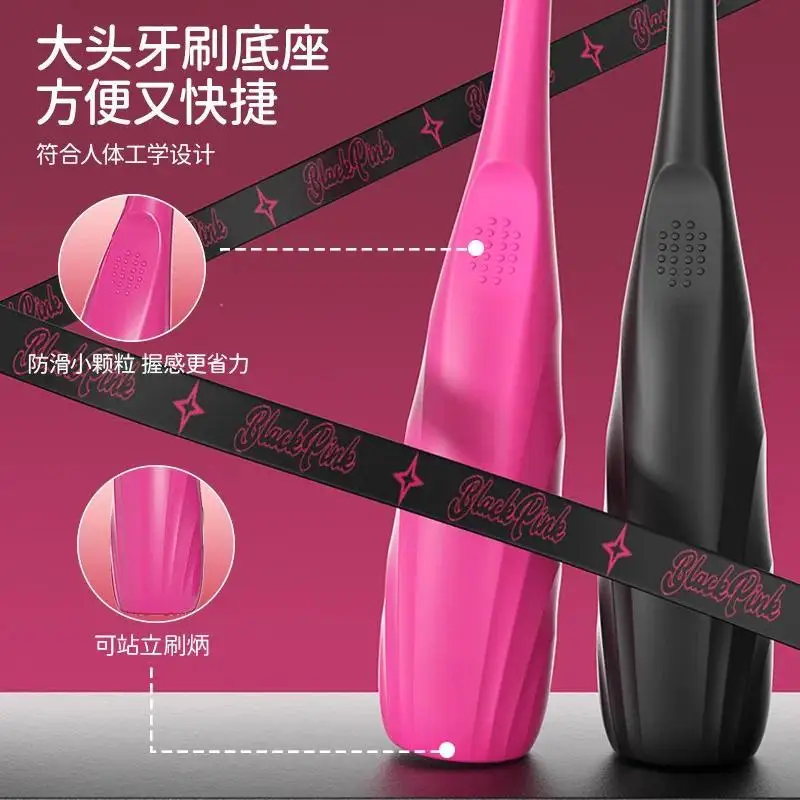 새로운 산 모양 볼록형 헤드 부드러운 칫솔모로 깊은 세정, 치아 보호, 잇몸 보호, 휴대용 미끄럼 방지 손잡이