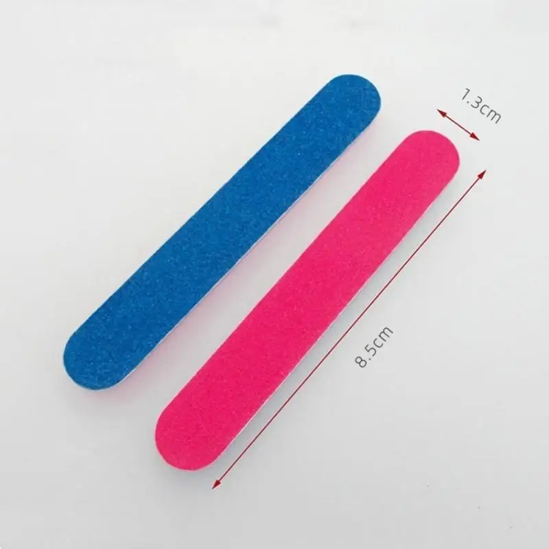10개입 양면 초승달 모양 네일 파일 버퍼 8.5x1.3cm 일회용 매니큐어 페디큐어 도구 전문 네일 아트 살롱용