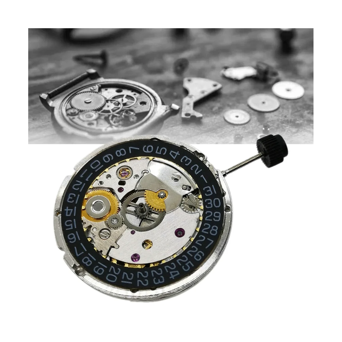

2824-2 Movement 2824 3 O'Clock Black Calendar High-Precision Automatic Mechanical Movement Replacement Watch Accessories