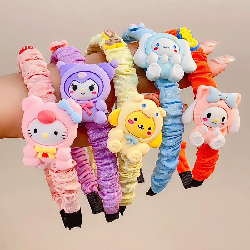 

Sanrio Hello Kitty Ears Kuromi Headbands Women Cinnamoroll Hairband Girl My Melody Plastic Resin Hair Accessories Kids Xmas Gift