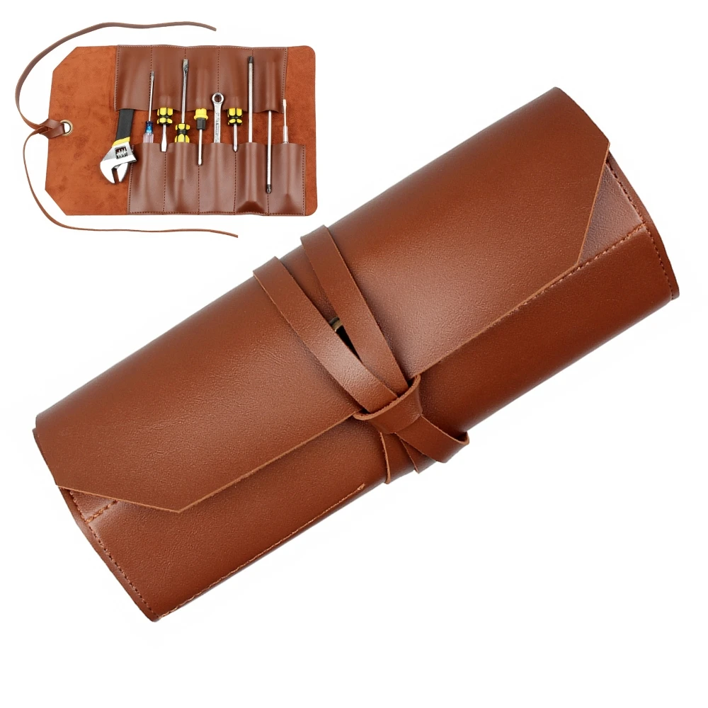 

Multifunctional Leather Tool Roll Storage Bag Reel Kit Handbag Engraving Knife Leather Tool Bag Woodworking Tool Storage Box