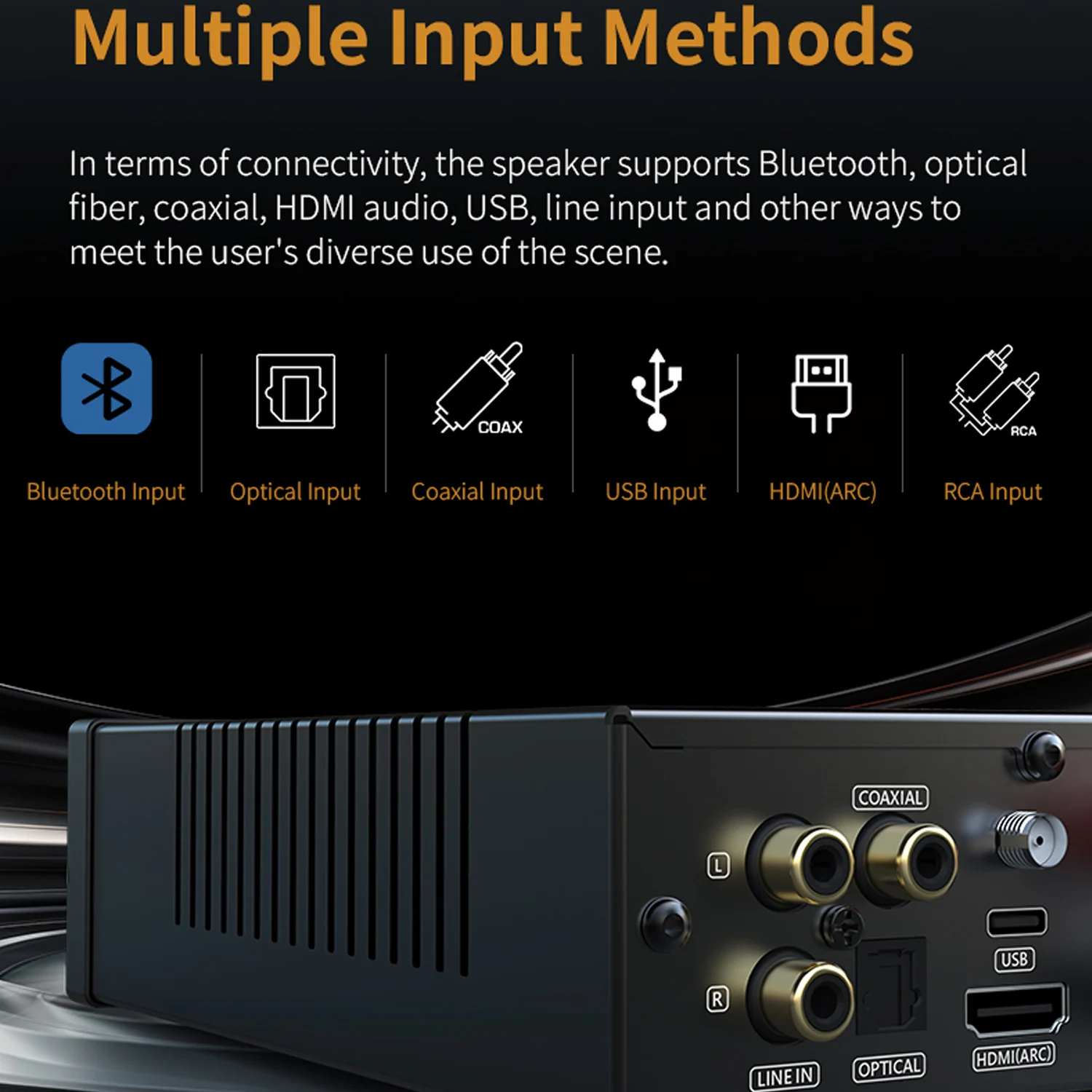 SMSL A200 HiFi Amplifier, Bluetooth 5.0, HDMI-ARC, High Resolution Audio Amplifier, POP Sound Control, Adjustable Acute Graves,