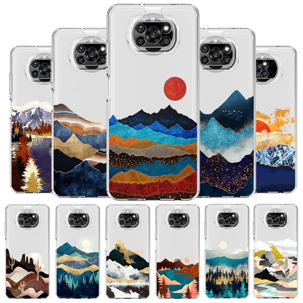

Hand Painted Scenery Phone Case For Xiaomi Mi 12T 10 12 Lite 11 Ultra 11X 11T Pro 11i Poco X4 X3 NFC F3 F4 M3 M4 Clear Cover