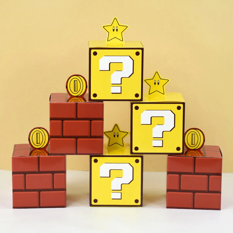 6/3Pcs Question Blocks Gift Boxes Kids Video Game Theme Birthday Candy Cookie Treat Box... - SKU QBGB1149 - UGI Packaging