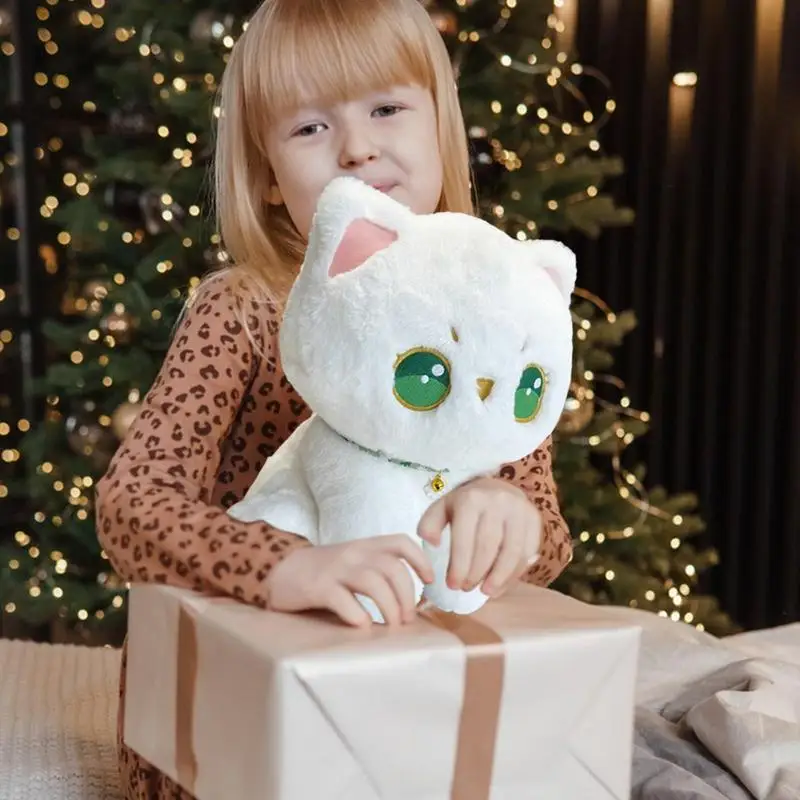 

Cat Pillow Plush Big Eye Cat Stuffed Animals Cute White Cat Doll Soft Plushies Cat Cute Cat Toys Kawaii Plush Toys Big Cushion