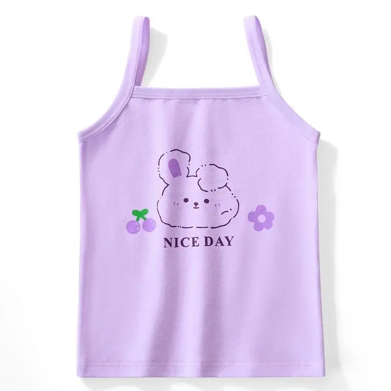 3Pc/Lot Kids Girls Cotton T-Shirt Cartoon Tops Underwear Sports Bra Vest 1-8Years, kids underwear,kids tops