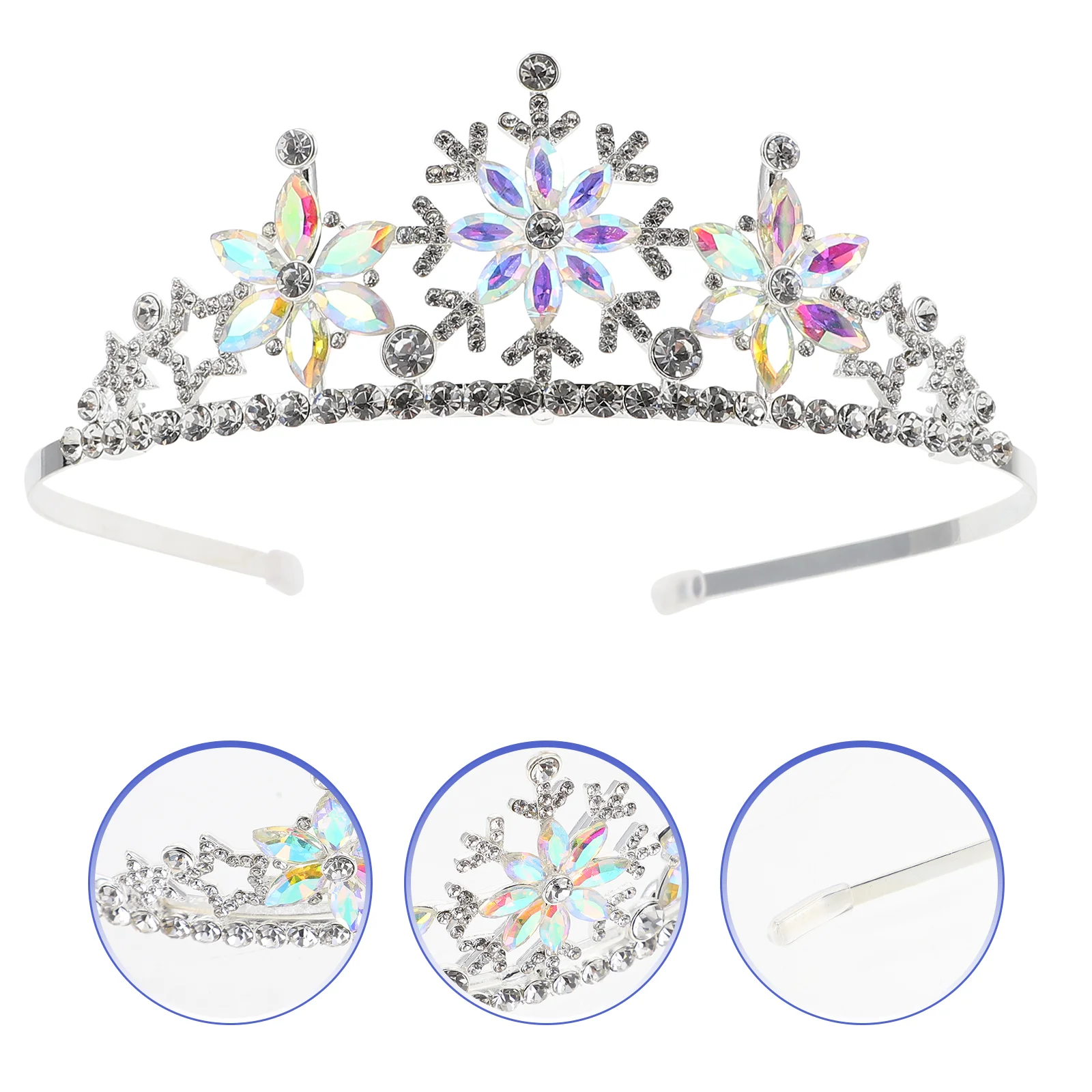 Party Hair Hoop Crown Children's Headband Headbands for Women's Snowflake Headdress Kids Alloy Costumes Girls 5
