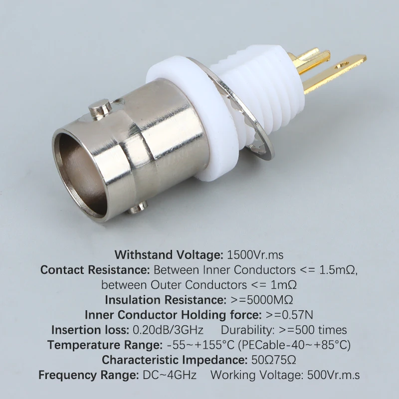 

1pc BNC-50KY Insulated White Glue BNC Socket Female Head Welding Panel BNC Female Head Connector 3.8*1cm connettori impermeabili