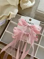 Pinces à cheveux avec ruban en maille pour femmes et filles, 2/6 pièces, accessoires de cheveux de fête 3