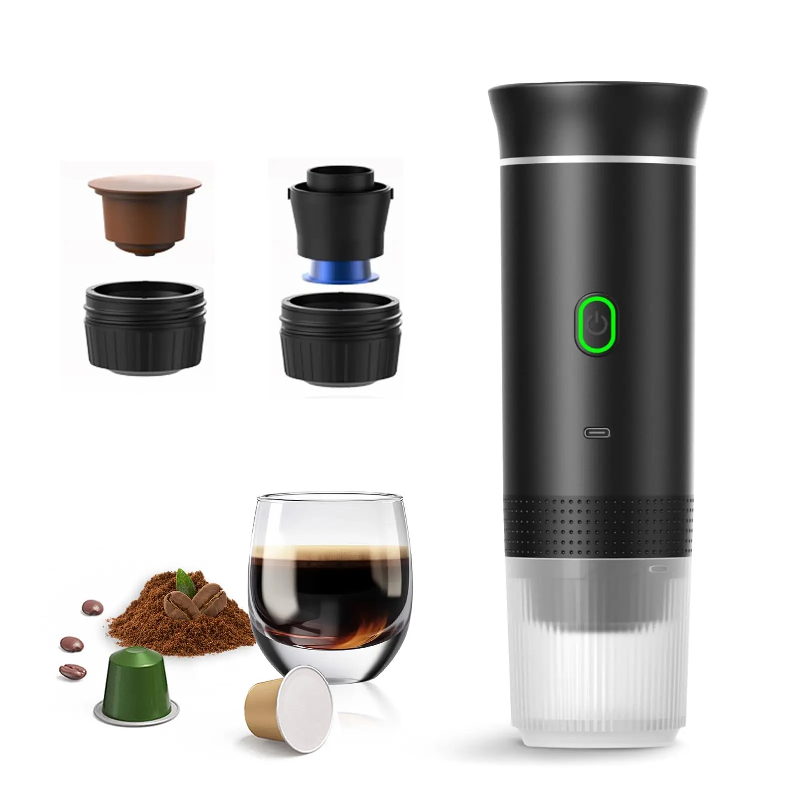 3-in-1 Electric Espresso Makers Self-Heating Travel Coffee Maker USB Portable Coffee Machine Outdoor Camping Mini Espresso Maker