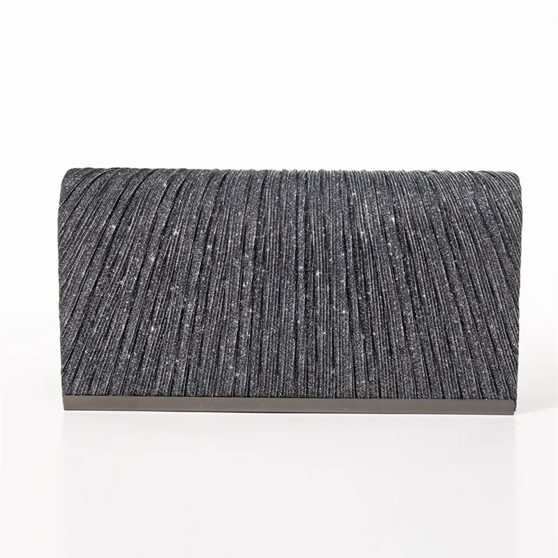 Women's Pleated Sequin Evening Clutch Bag