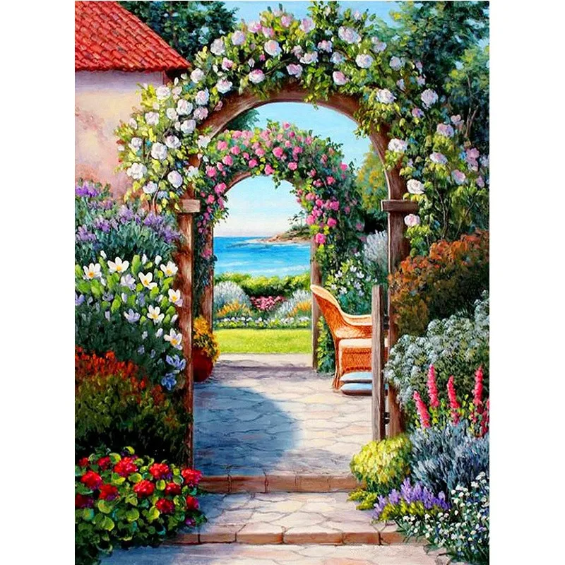 5D Landscape Diamond Painting Full Round Drill canvas Painting Sunset Seaside Scenery Picture Mosaic Rhinestones Home Decor