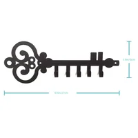 Wall Mounted Key Holder, Key Storage Row Hooks For Wall Decorative , Black Metal Key Organizer Rack Hook for wall Storage Rack 2