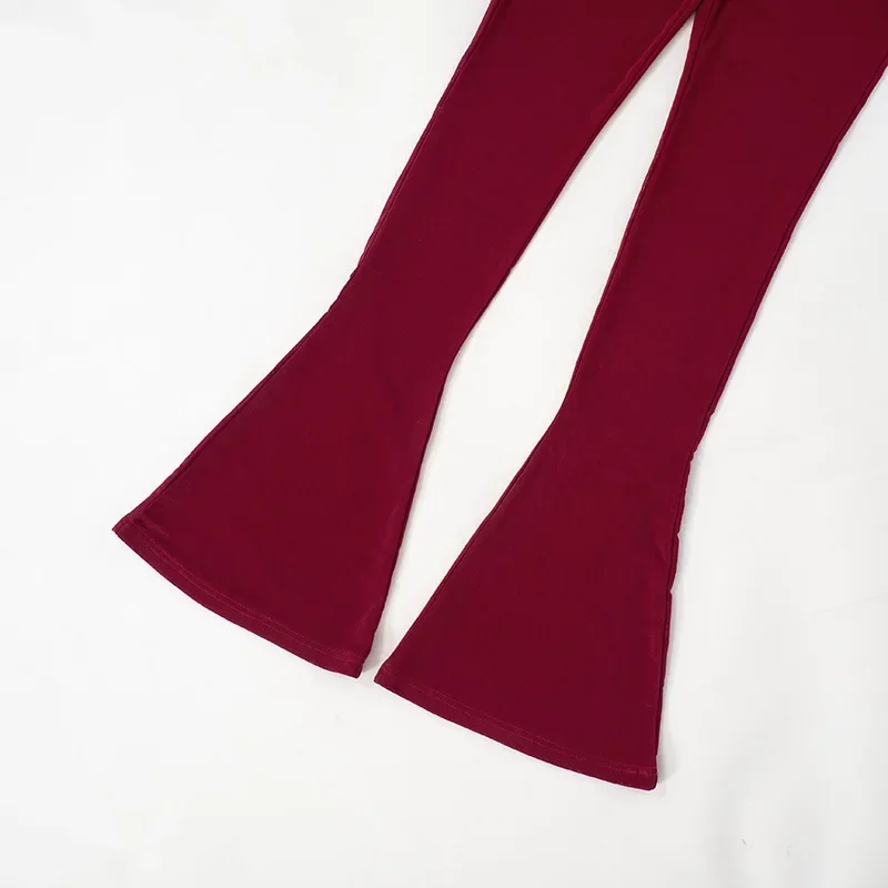 2025 Spring Women See Through Mesh Flare Pants Fashion Sexy High Waist Stretch Boot Cut Trousers Club Party Streetwear Bottoms 5