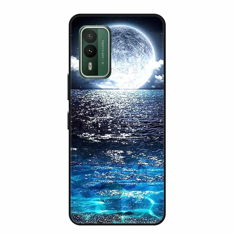 Popular Black Silicone Soft Back Cover Case - Stylish Picture Design