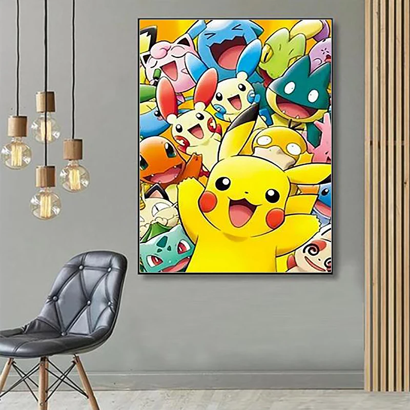 Anime Pokemon Diamond Painting Peripherals AB Pikachu Espeon Cute Picture  Art Watercolor Square Round For Room Wall Decor Gifts - AliExpress