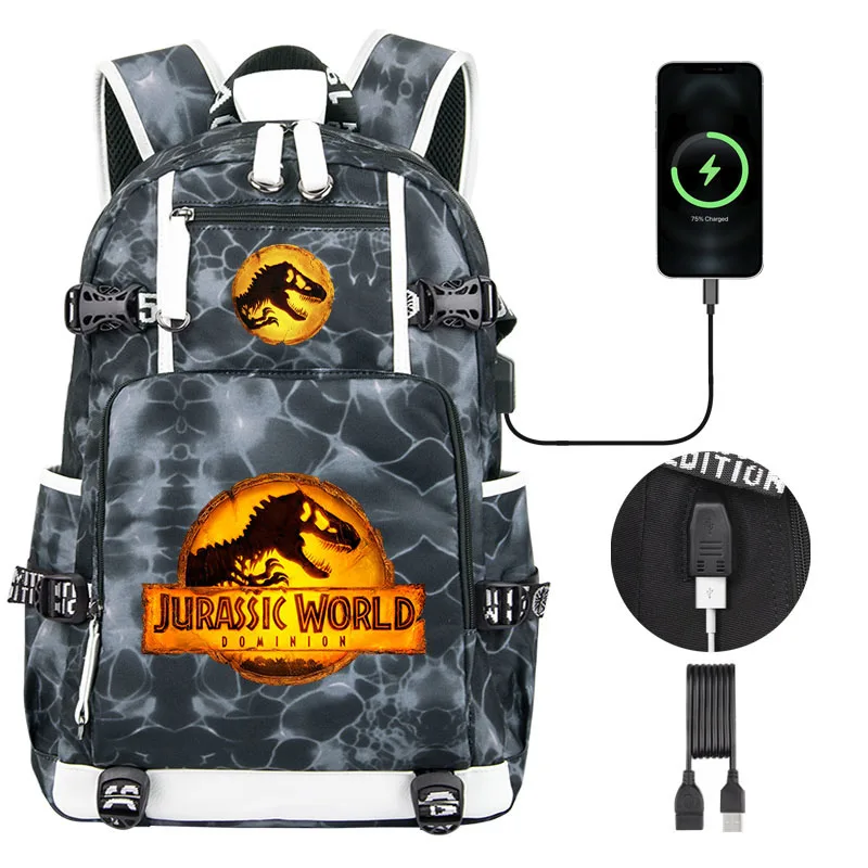 

Jurassic World Dominion Boy Girl Backpack school bag high quality Kids student backpack schoolbag teenager Laptop Shoulder Bag