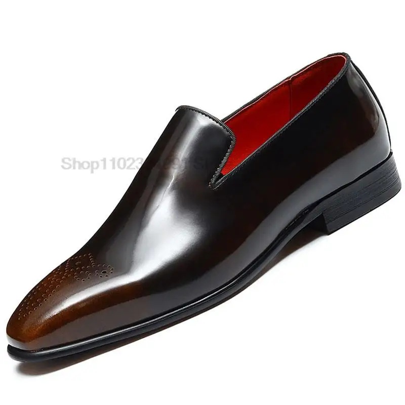 

Luxury Men Oxford Shoes Genuine Leather Classic Style Dress Loafers Shoes Coffee Black Lace Up Pointed Toe Formal Shoes Men
