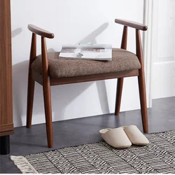 Sofá de madera maciza para sala de estar, mueble para el hogar, otomanas, moderno, minimalista, pasillo, porche, Hotel, taburete con reposabrazos