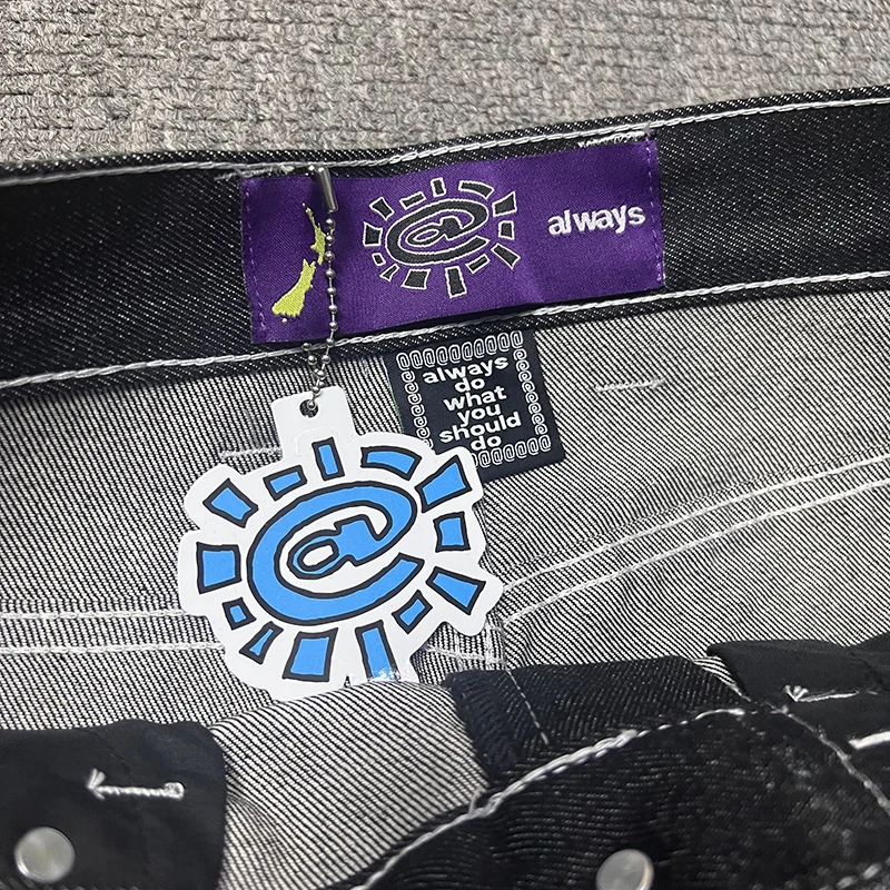 2024SS High Street ADWYSD Straight Jeans Sun Roll Street Trend Men Women Casual Always Do What You Should Do Straight Leg Jeans