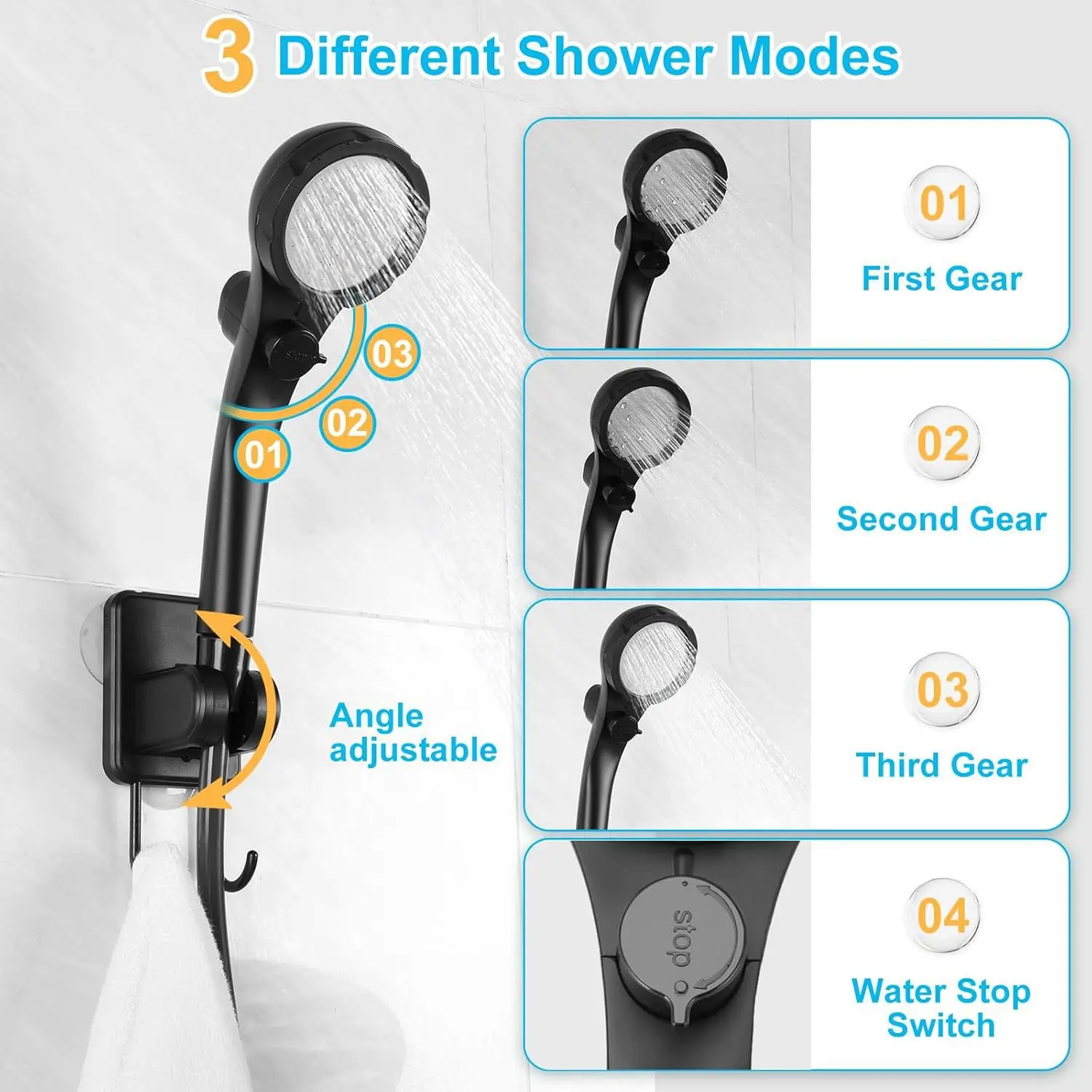 Shower set outdoor shower outdoor bathing tool camping car wash nozzle electric