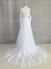 Customized Boho Long Sleeves Wedding Dresses 2025 White Dots Appliques Lace Bridal Gowns Tulle Beach Bohemian Party Floor Lenth 6