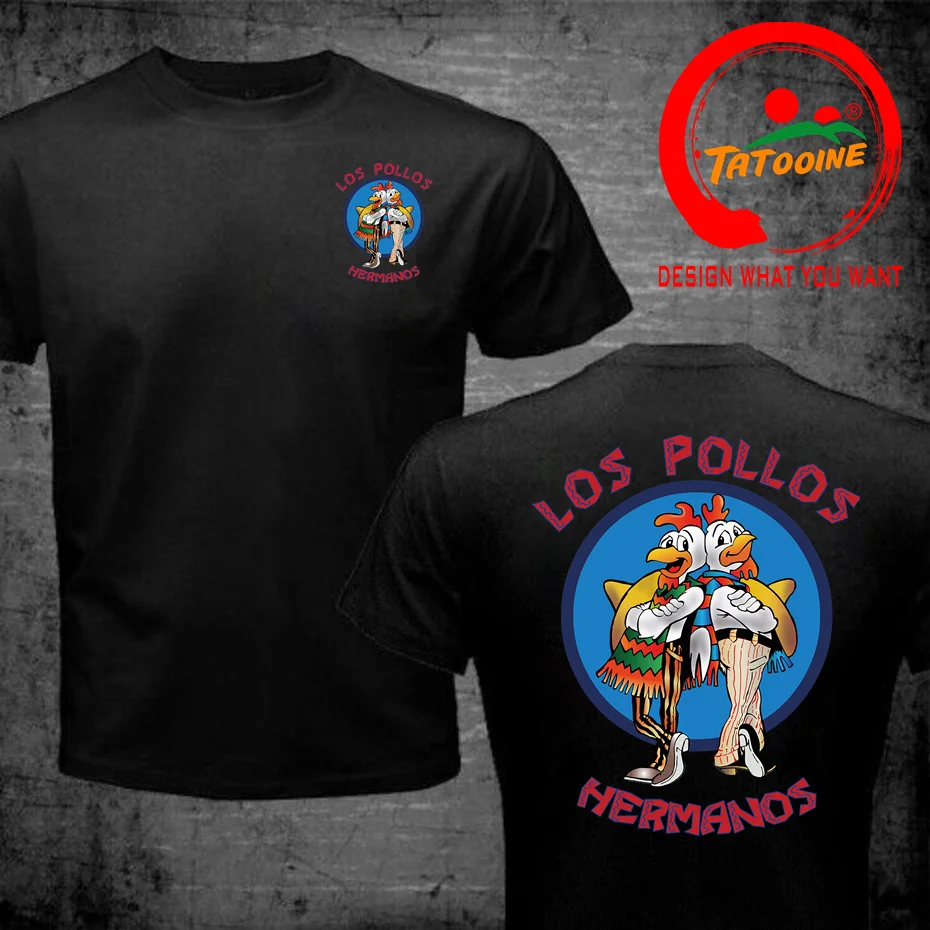 

Забавная Мужская футболка с принтом LOS POLLOS Hermanos, модная повседневная Летняя хлопковая дышащая футболка с коротким рукавом, футболки с курицей, братьями
